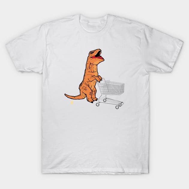 T-rex Shopping for Groceries T-Shirt by frankpepito